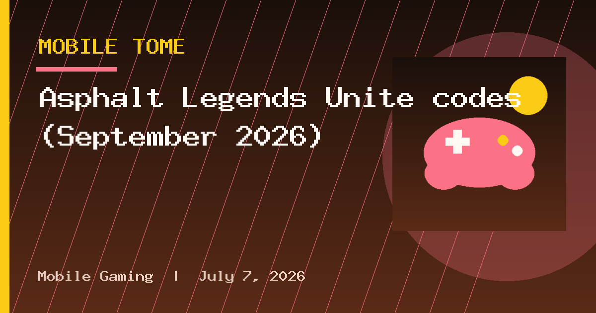 Asphalt Legends Unite codes (September 2026)