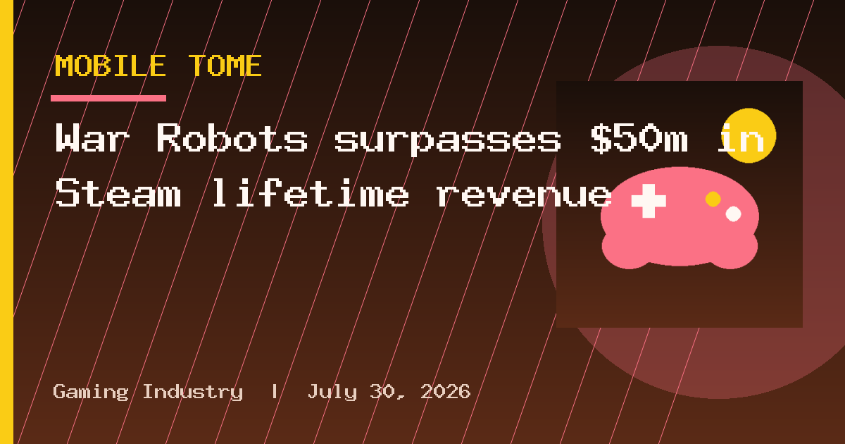 War Robots surpasses $50m in Steam lifetime revenue