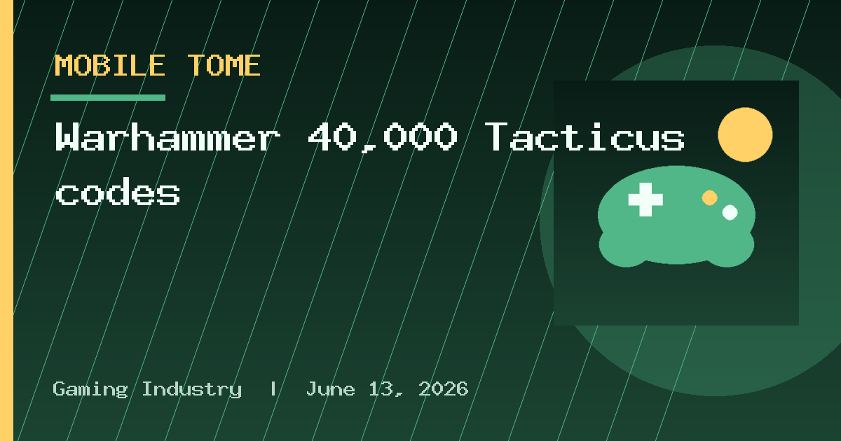 Warhammer 40,000 Tacticus codes